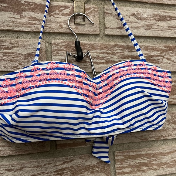 Blue, White and Pink Bikini Top - Picture 2 of 13